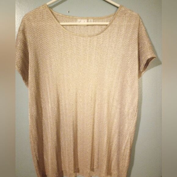 Kim Rodgers short sleeve silky nude blouse - Picture 1 of 10